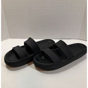 Victoria's Secret Pink  Double Strap Pillow Slides Black Large 9/10